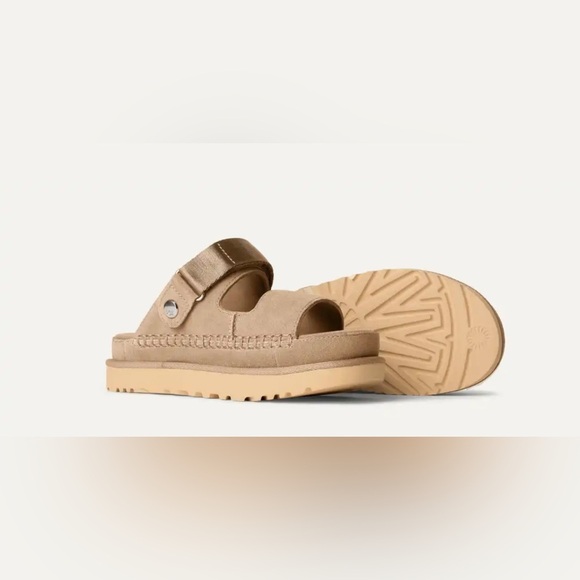 UGG Goldenstar Glide Suede Sandals Size 8.5 SAND(Beige) - Picture 2 of 10